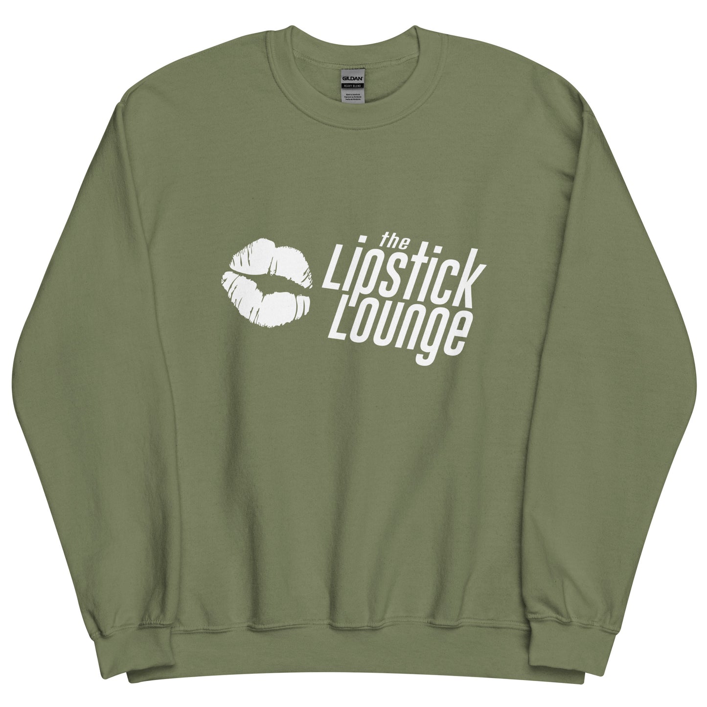 Lipstick Lounge White/Black Logo Unisex Sweatshirt