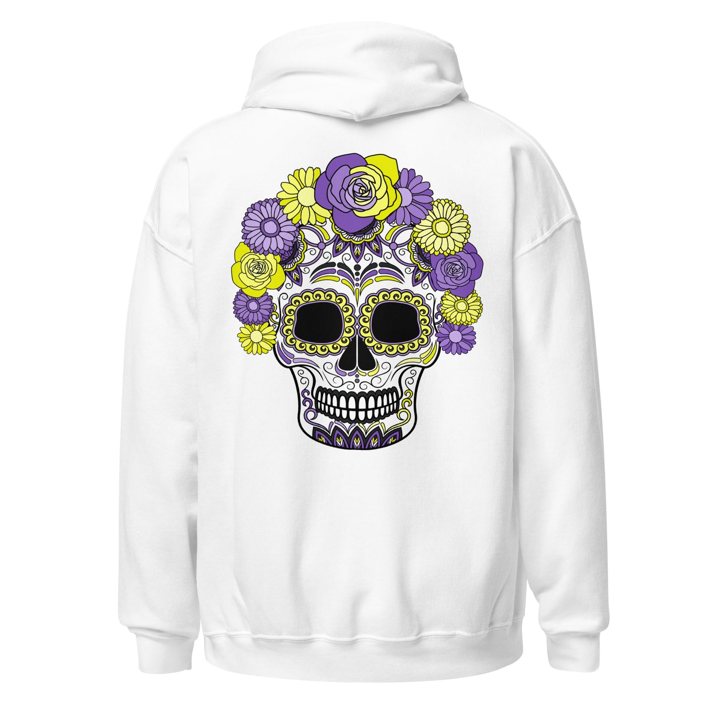 Non-Binary Day of the Dead Mask Hoodie Sweatshirt