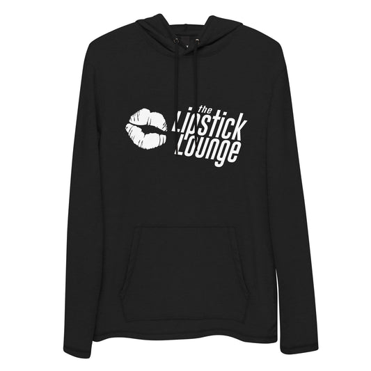 Lipstick Lounge White/Black Logo Lightweight Hoodie