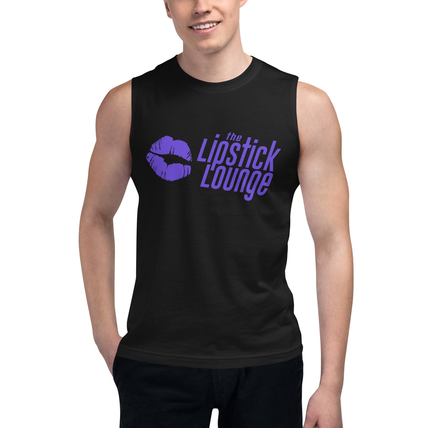 Lipstick Lounge Purple Logo Muscle Shirt