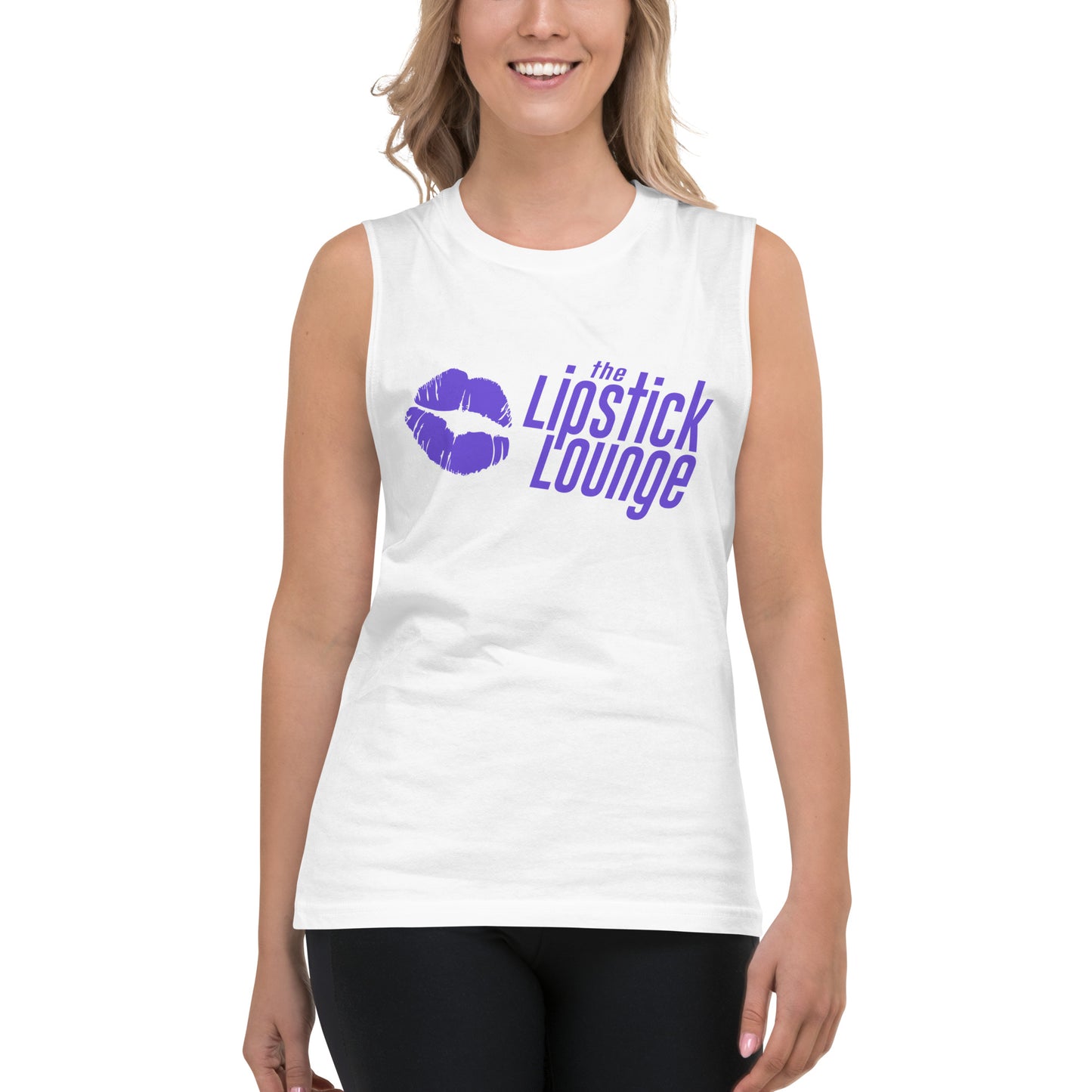 Lipstick Lounge Purple Logo Muscle Shirt