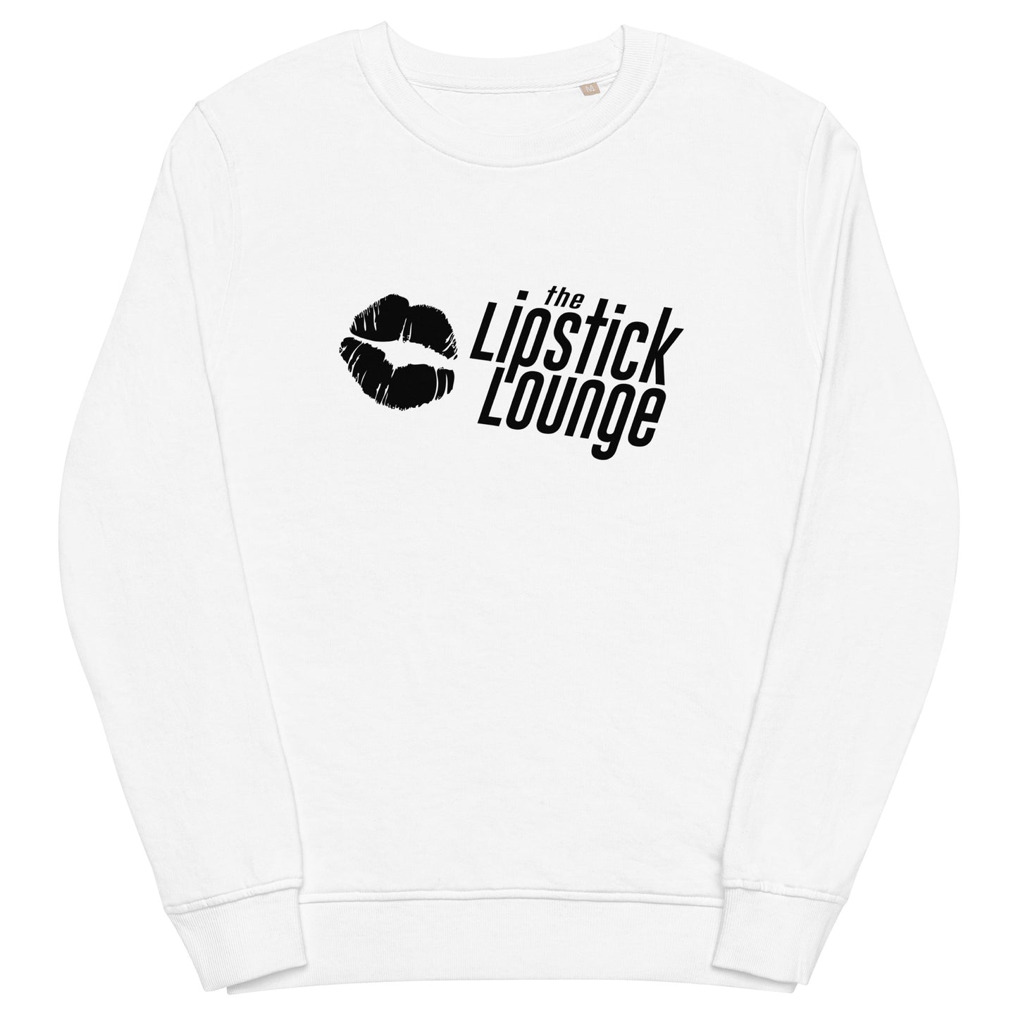 Lipstick Lounge White/Black Logo Medium Weight Sweatshirt