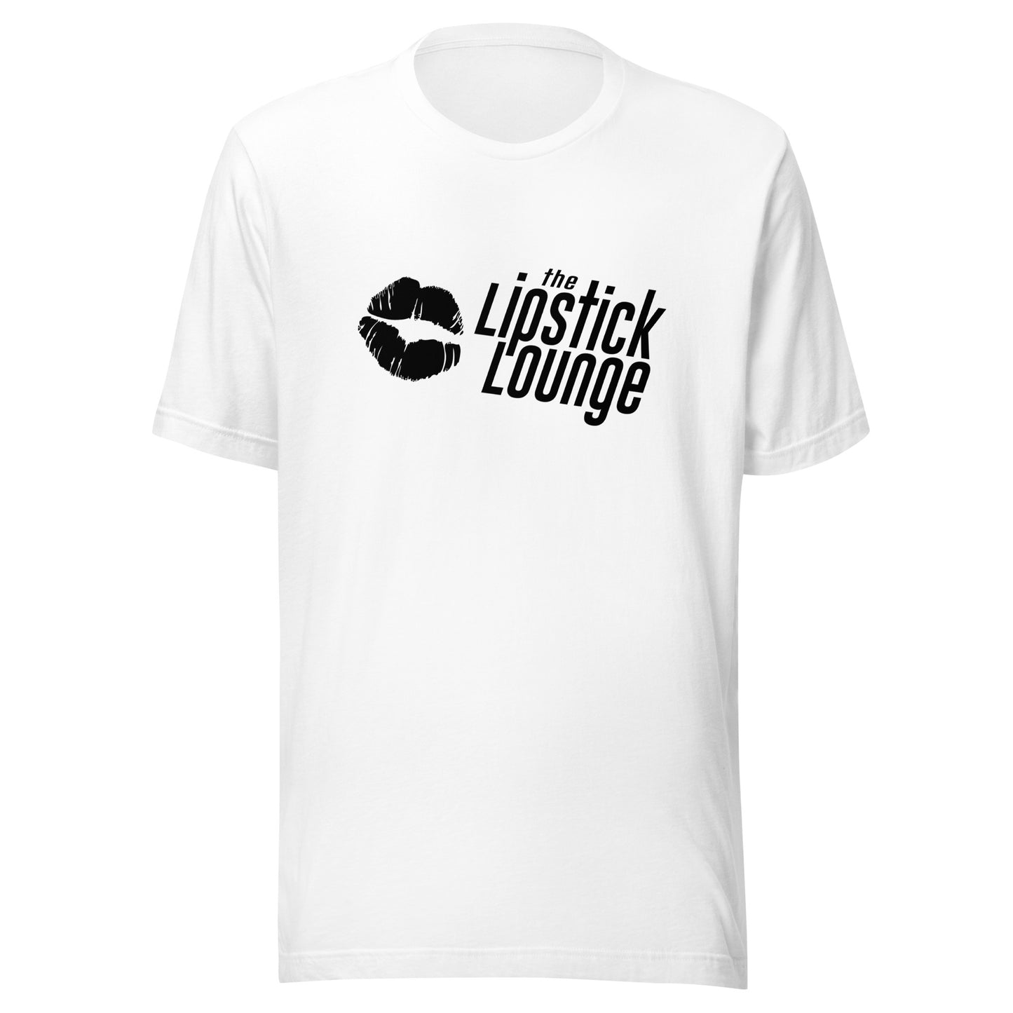 Lipstick Lounge White/Black Logo Unisex T-shirt