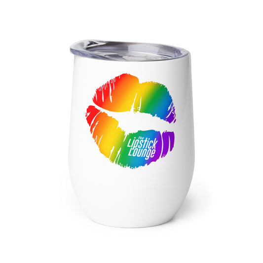 Lipstick Lounge Rainbow Logo Wine Tumbler