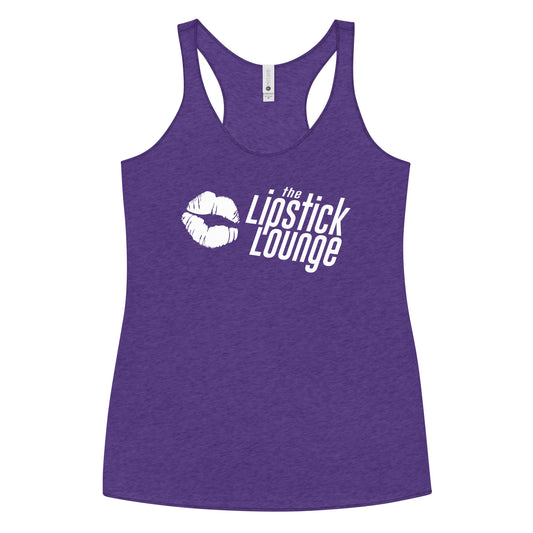 Lipstick Lounge White/Black Logo Racerback Tank