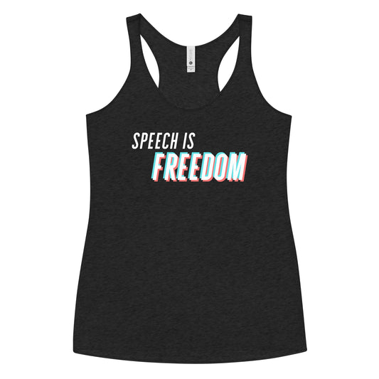 Hands Off My TikTok - Speech is Freedom Racerback Tank