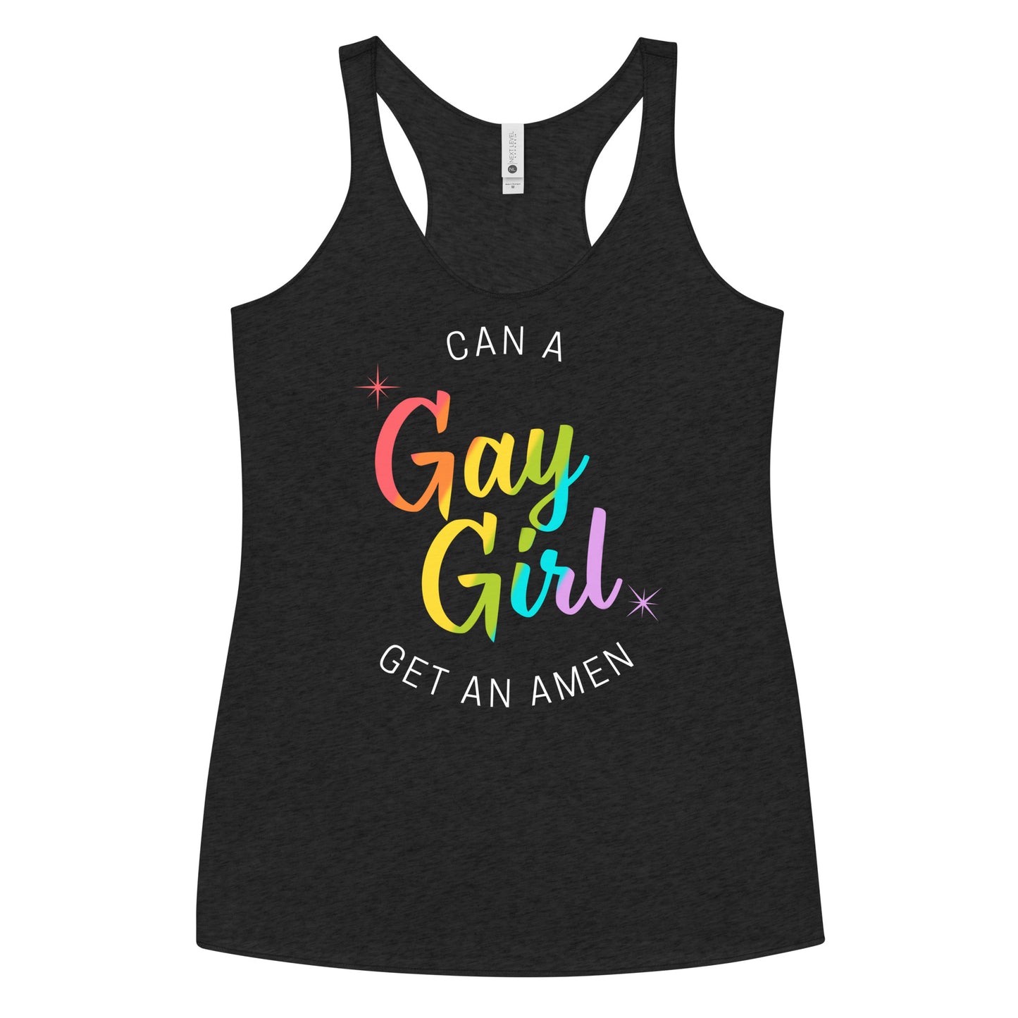 Can A Gay Girl Get An Amen Racerback Tank